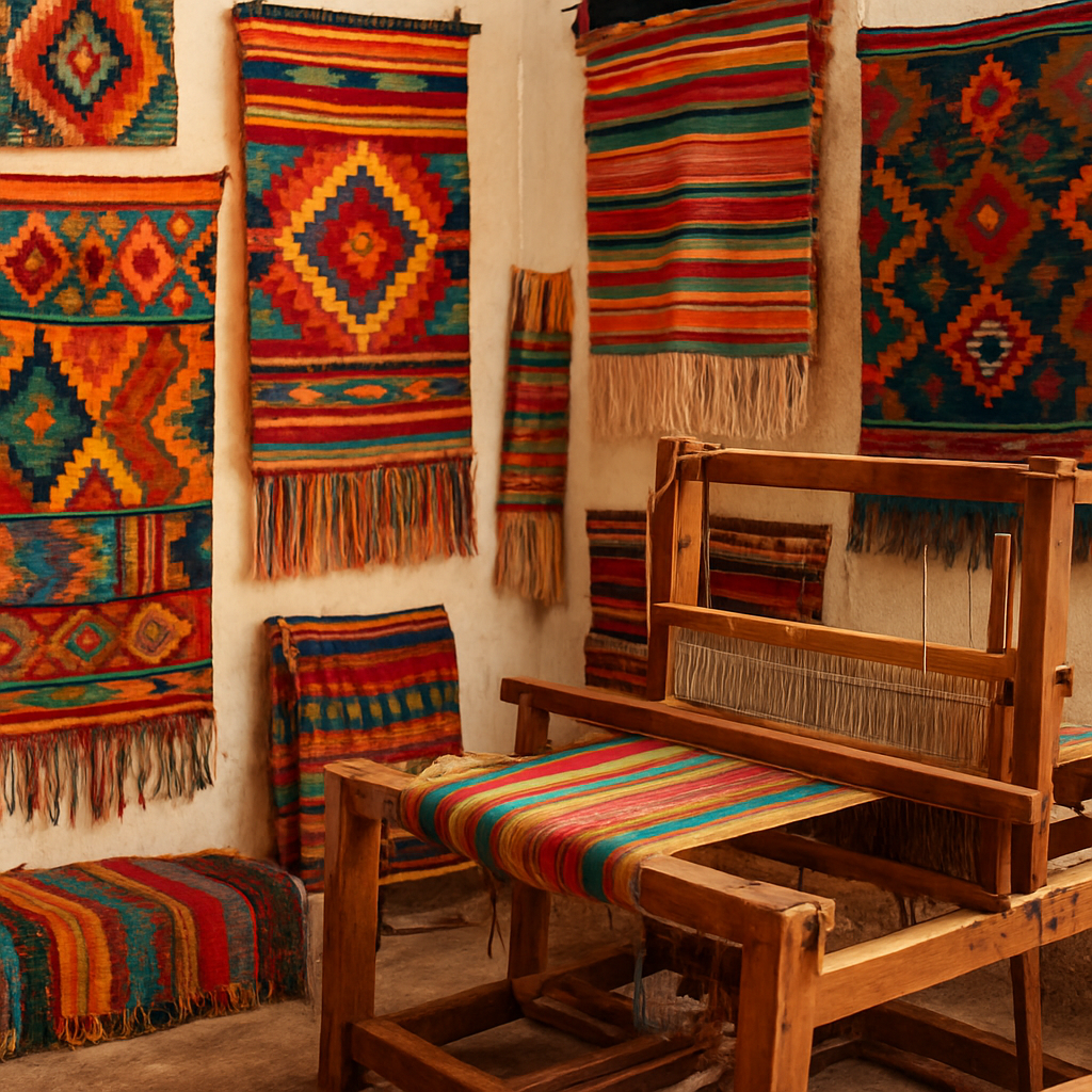 Les tapisseries d'Aisha dans son atelier